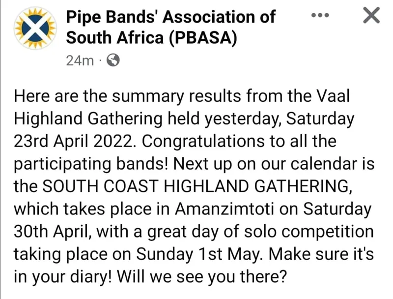 First place at the Vaal Highland Gathering, photo 2