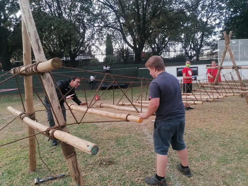 Our scouts build a suspension bridge for the Jeppe Highland Gathering, photo 2